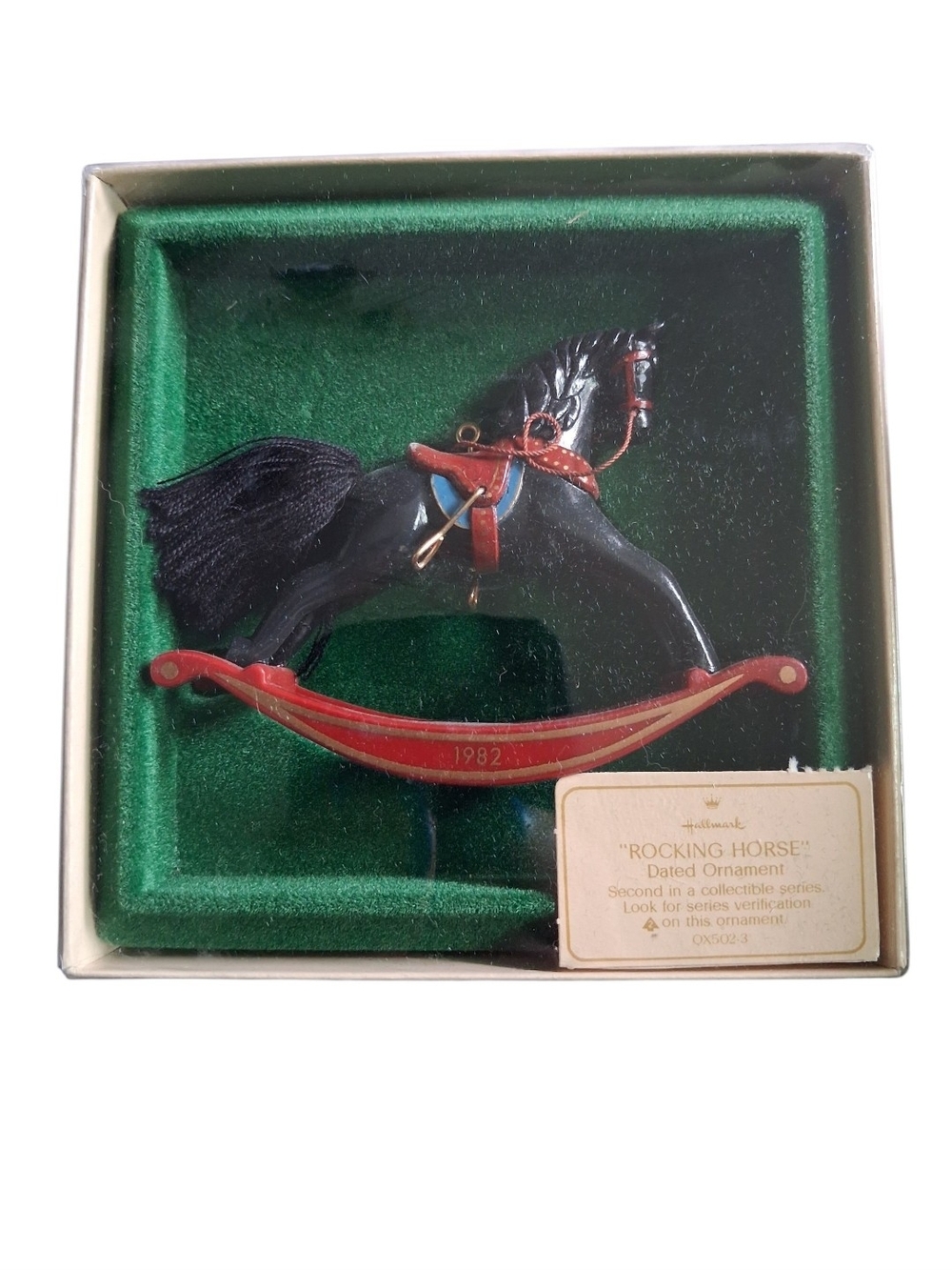 Hallmark Black and Red Rocking Horse Ornament